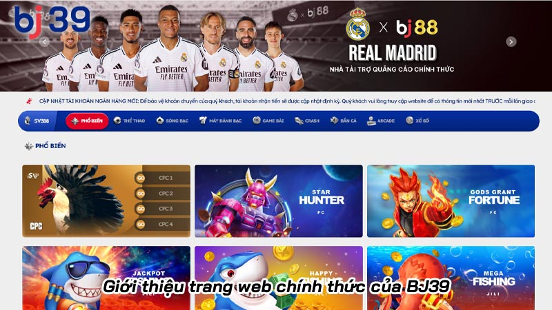 Giới thiệu trang web chính thức của BJ39