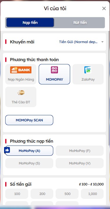 Hướng dẫn chi tiết quy trình nạp tiền BJ39